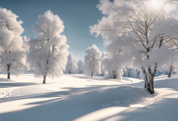 snow covered trees in the park