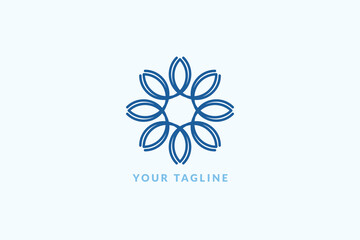 flower logo with simple, modern, beautiful natural and floral Modern style. Vector illustration Sunflower concept