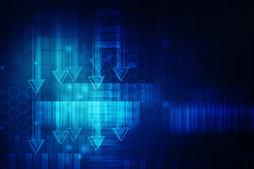 2d illustration Abstract futuristic electronic circuit technology background