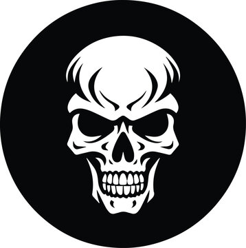Pirate Skull Logo Monochrome Design Style