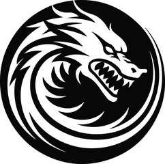 Dragon Logo Monochrome Design Style