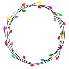 Christamas wreath svg, Frame with Christmas garland, Winter round border, Decoration