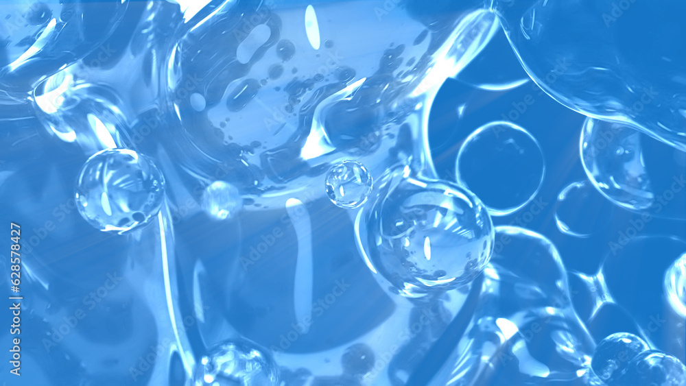 Aufkleber light blue dense amorphic fluid background - abstract 3d rendering
