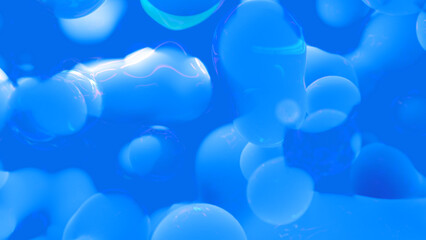 light blue smooth amorphic drops backdrop - abstract 3D rendering