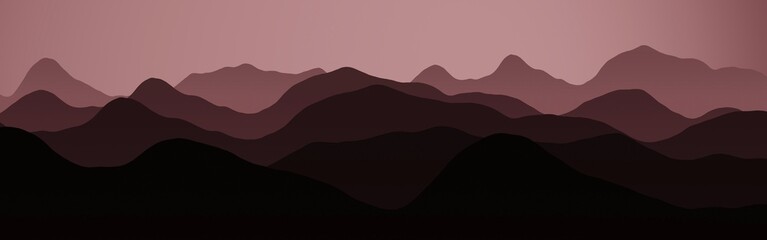 modern hills nature mountainscape - flat digital art background or texture illustration