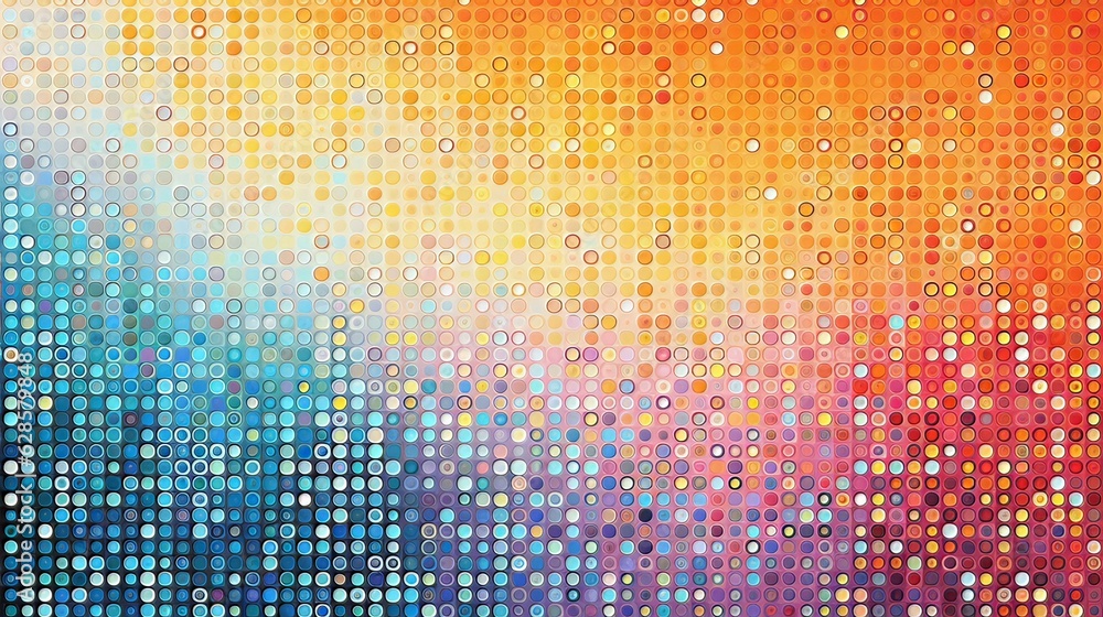 Poster ai generated illustration of a vibrant and abstract background featuring an array of polka dots