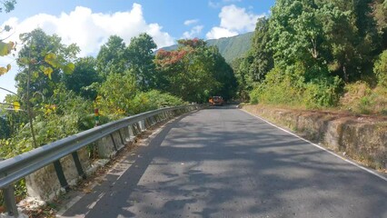 6th December, 2022, Kurseong, West Bengal, India: Beautiful mountain road from Kurseong to Darjeeling with layers of mountain in background.