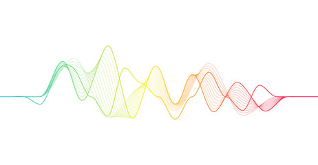 Colorful dynamic wave. Music abstract background. Music wave poster design