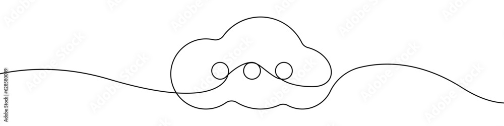 Poster cloud icon line continuous drawing vector. one line cloud storage icon vector background. data files