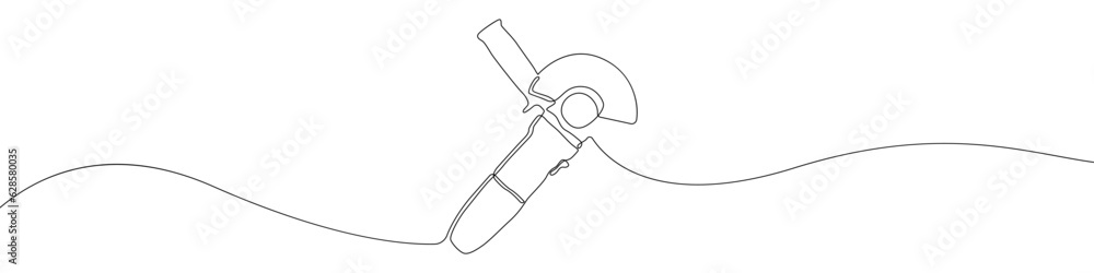 Poster angle grinder icon line continuous drawing vector. one line angle grinder icon vector background. an
