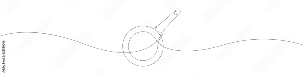 Poster frying pan icon line continuous drawing vector. one line frying pan icon vector background. frying p