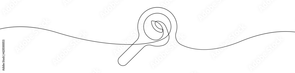 Poster magnifying glass icon line continuous drawing vector. one line research with a lens icon vector back