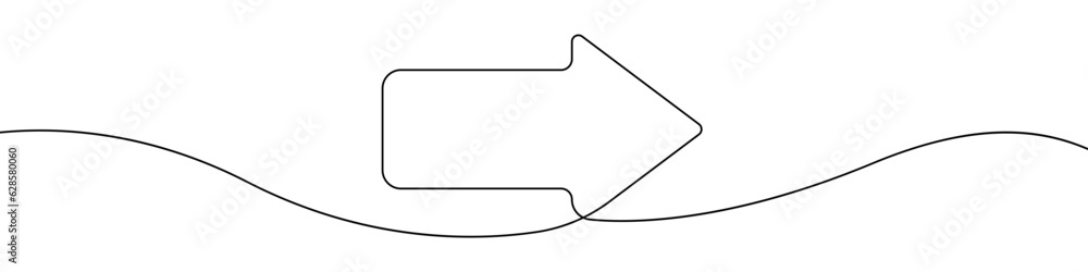 Aufkleber black arrow icon line continuous drawing vector. one line black arrow icon vector background. road s