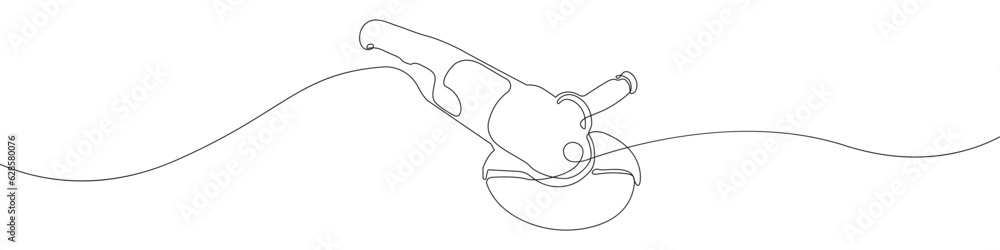 Poster angle grinder icon line continuous drawing vector. one line angle grinder icon vector background. an