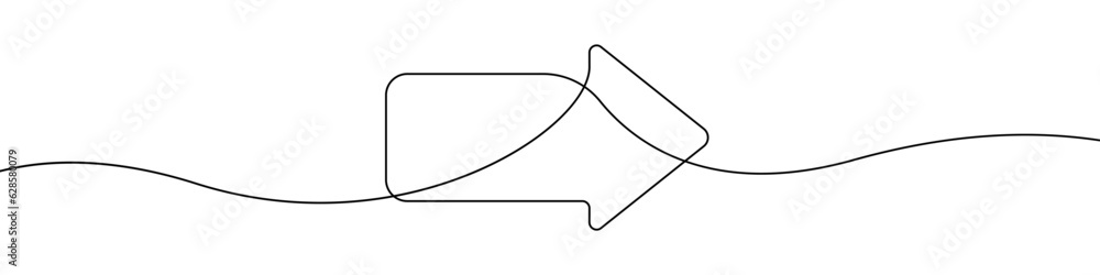 Poster black arrow icon line continuous drawing vector. one line black arrow icon vector background. road s