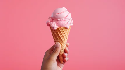 Foto auf Alu-Dibond ice cream cone with hand © Moribuz Studio