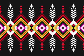 Obraz premium Oriental geometric ethnic pattern Can be used in fabric design for background, wallpaper, carpet, textile, clothing, wrapping, decorative paper, embroidery illustration vector.