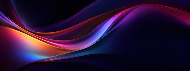 Naklejka premium Abstract futuristic colorful glowing neon wallpaper. Technology, digital data concept. AI