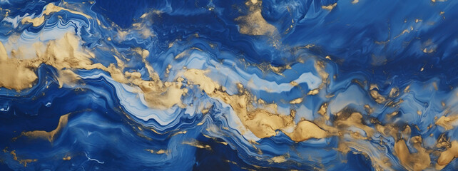 Blue and gold luxury marble background. AI
