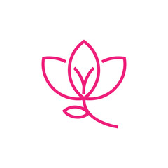 Minimalistic Floral Illustration. A beautiful minimalist logo that artfully combines a flower stem with the tender silhouette of a motherly figure.