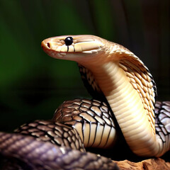Fototapeta premium close-up of the Black Mamba showcases its sleek and dangerous appearance