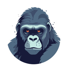 Gorilla head logo design. Cute gorilla face isolated.