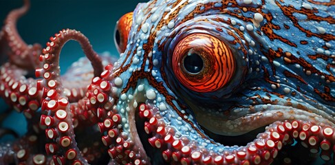 Obraz premium AI generated illustration of a giant octopus displayed in vivid colors