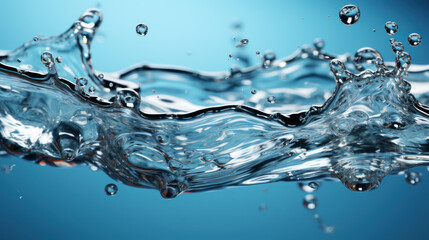 Sparkling Ripples: Water Drops and Splashes on Clear Surface. Generative AI