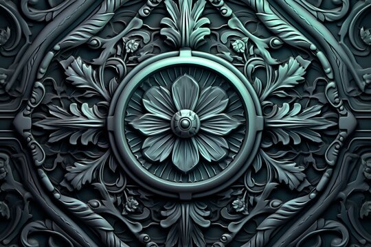 3d rendering of an ornate design on a black background
