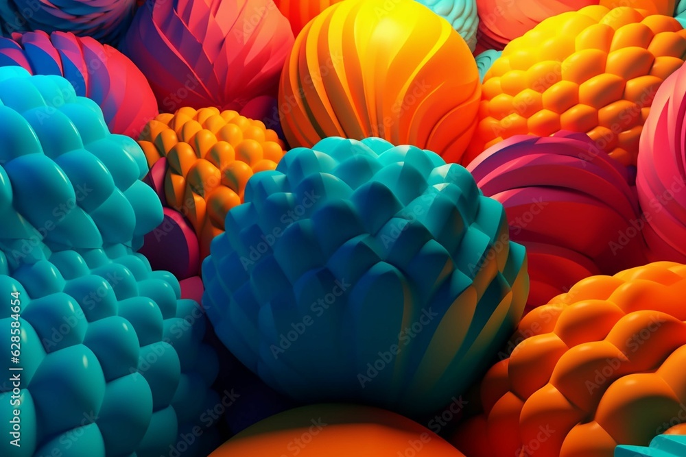 Poster ai generated illustration of a vibrant array of multicolored shapes