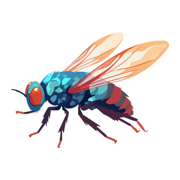 Abstract image of housefly. Cute housefly isolated. Generated AI