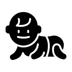 Baby crawling icon