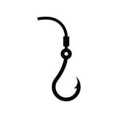 Fishhook or fishing hook icon. Fishing equipment vector illustration