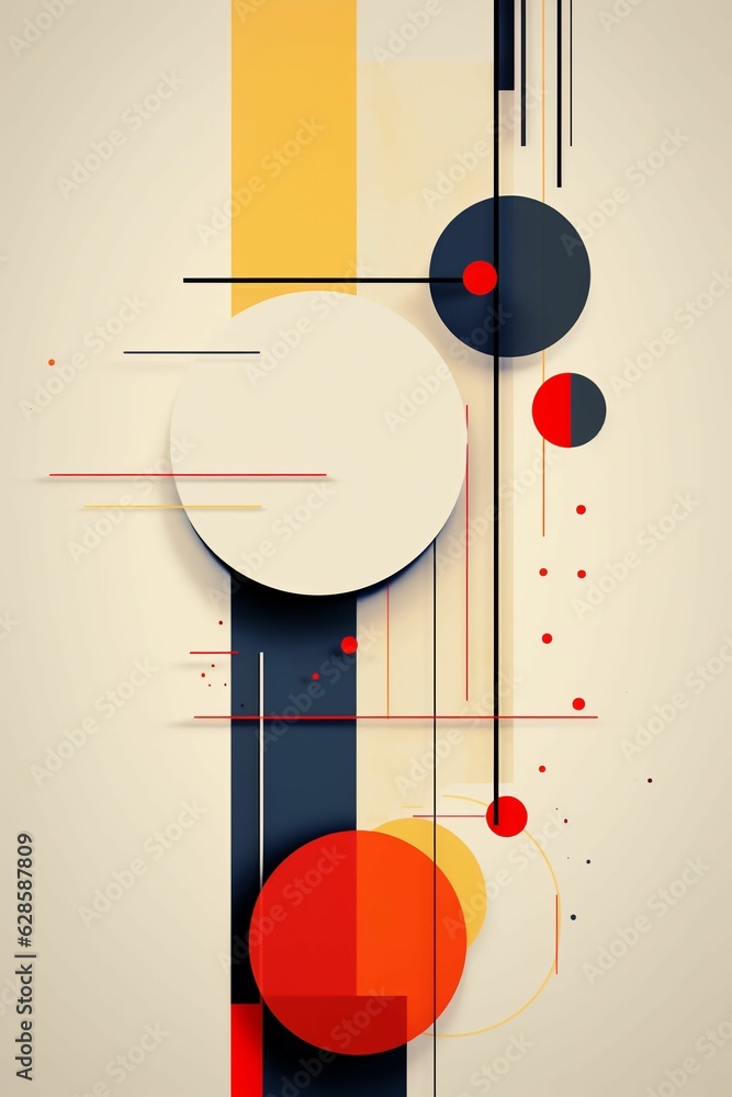 Aufkleber abstract graphic illustration featuring a pattern of interconnected circles and lines. ai-generated.