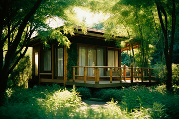 Bamboo house in the jungle