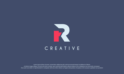 Letter R Flat Vector Logo Design