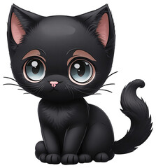 black cat cartoon