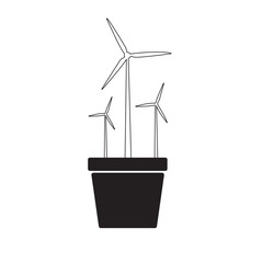 Icono de molinos de viento. Vector. Concepto: Energía eólica