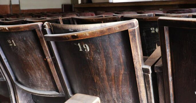 Seats inside the old Italian opera house  Asmara Eritrea