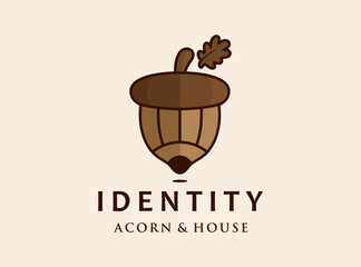 Pencil Acorn Logo design concept