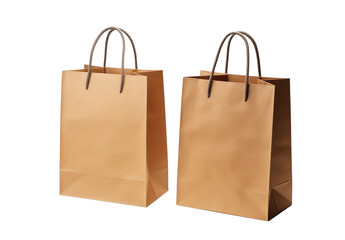 Paper empty shopping bag. Isolated on a transparent background. generative ai.