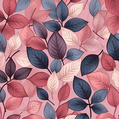 Obraz na płótnie Canvas seamless background with leaves,lear,tree,AI generated