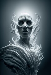 AI generated illustration of a white humanoid figure