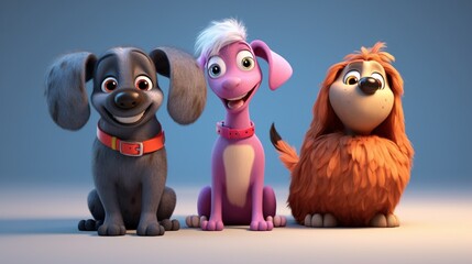 Fototapeta premium Dog characters.Generative AI