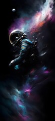 AI generated illustration of A astronaut is seen in a weightless environment