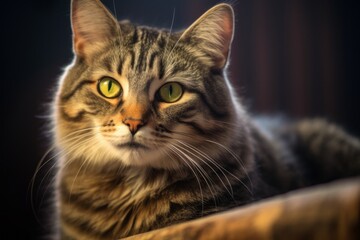 Obraz premium a close up of a cat with green eyes