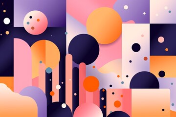 a colorful abstract background with circles and shapes