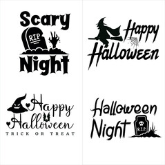  Happy halloween scary night pumpkin spooky horror with skull hand illustration white background