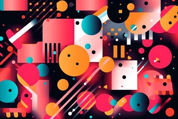 a colorful abstract background with geometric shapes and circles