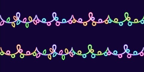 holiday garland glowing desktop icon Christmas garland neon sticker, estive garland neon figure, glowing figure, neon geometrical figures 